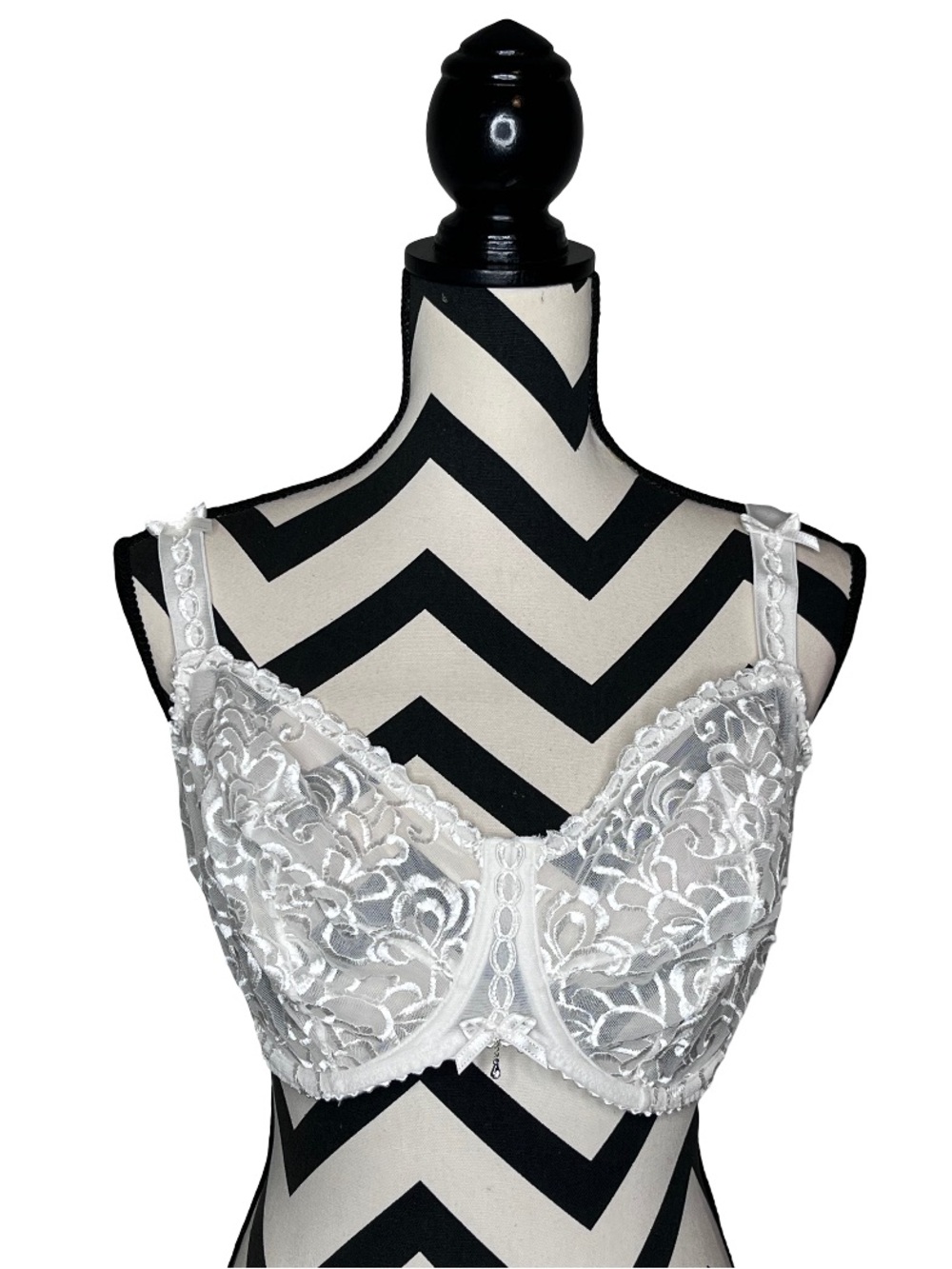 Prima Donna Sz 38 G White Intricate Lace Underwire Bra